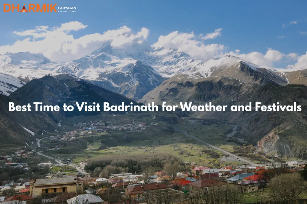 Pilgrims visiting Badrinath temple during Yatra 2025 with travel and stay included in Badrinath Yatra packages