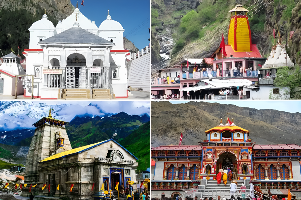 Pilgrims visiting all four Dhams Yamunotri, Gangotri, Kedarnath, and Badrinath during Char Dham Yatra 2026 organized by Dharmik Travel Agency Haridwar.